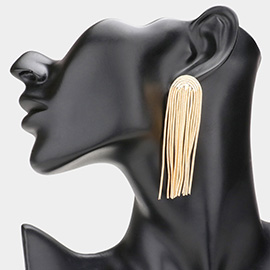 Metal Chain Fringe Dangle Earrings