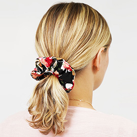 Flower Patterned Scrunchie Hairband