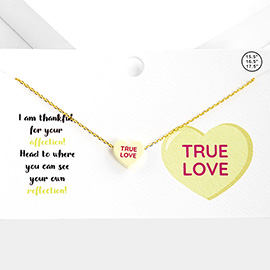 Ture Love Message Heart Pendant Necklace