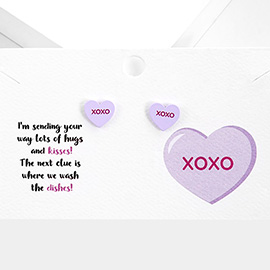 XOXO Message Heart Stud Earrings