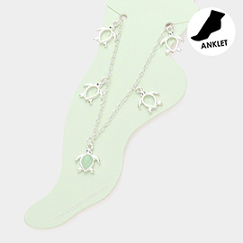 Turtle Charm Station Anklet