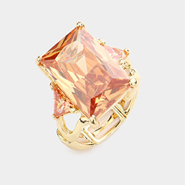 Rectangle Crystal Stretch Ring