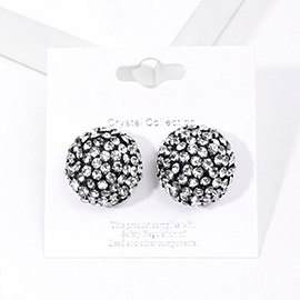 Rhinestone Embellished Dome Stud Evening Earrings