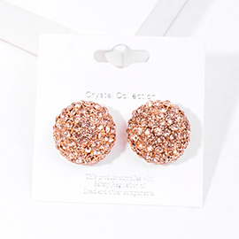 Rhinestone Embellished Dome Stud Evening Earrings