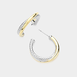 Crisscross Metal Hoop Earrings