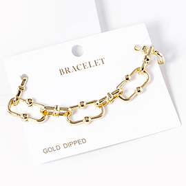 Gold Dipped Hardware Metal Chain Bracelet