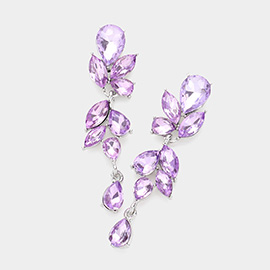 Marquise Teardrop Cluster Dropdown Evening Earrings