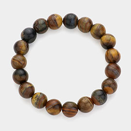 Natural Stone Beaded Stretch Bracelet