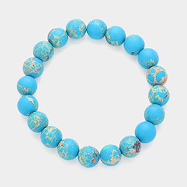 Natural Stone Beaded Stretch Bracelet