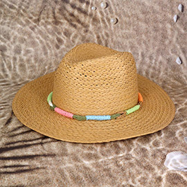 Multi Color Straw Band Straw Hat