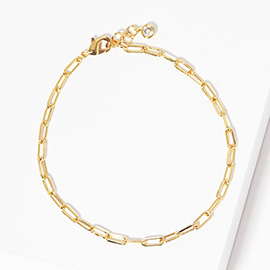 Gold Dipped Open Metal Oval Link Bracelet