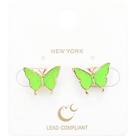 Druzy Butterfly Stud Earrings