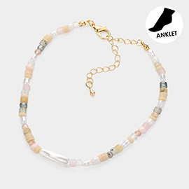 Pearl Pointed Beaded Anklet