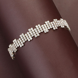 Rhinestone Paved Evening Bracelet