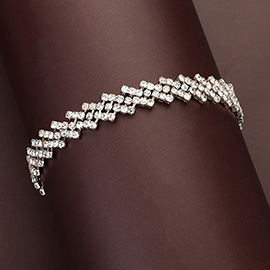 Rhinestone Paved Chain Evening Bracelet