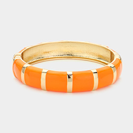 Enamel Bamboo Hinged Bangle Bracelet