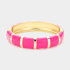 Enamel Bamboo Hinged Bangle Bracelet