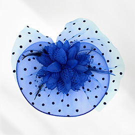 Feather Mesh Flower Fascinator / Headband