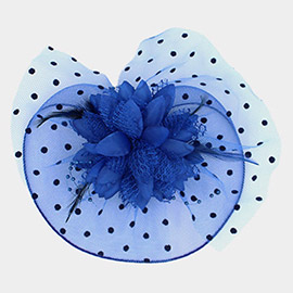 Feather Mesh Flower Fascinator / Headband