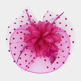 Feather Mesh Flower Fascinator / Headband