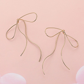 Metal Wire Bow Earrings