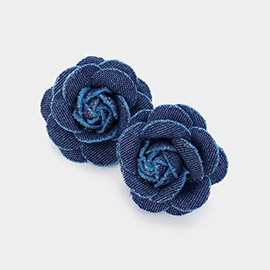 Denim Rose Earrings