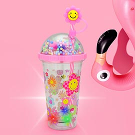 HOT FOCUS - Groovy Flower Pom Pom Light Up Tumbler