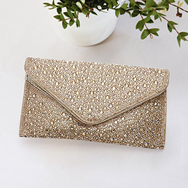 Bling Studded Envelop Evening Clutch Bag / Crossbody Bag