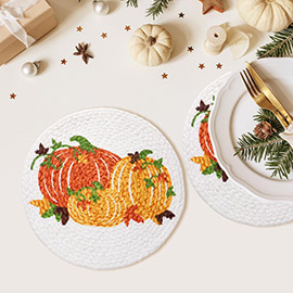 2PCS - Pumpkin Printed Round Trivet