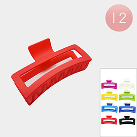 12PCS - Plain Rectangle Hair Claw Clips