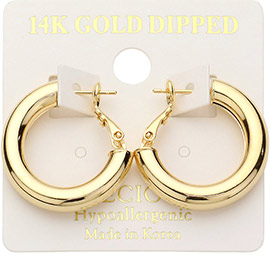 14K Gold Dipped Hypoallergenic Chunky Hoop Earrings