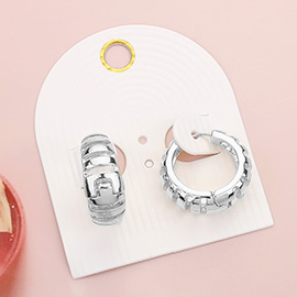 Metal Cutout Huggie Hoop Earrings