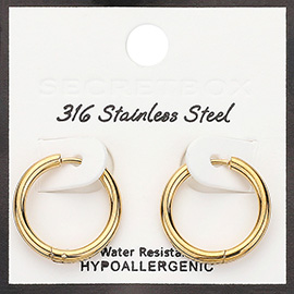 SECRET BOX_Stainless Steel Huggie Hoop Earrings