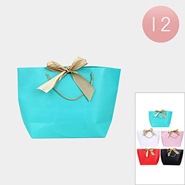 12PCS - Gold Ribbon Tie Bow Gift Bags