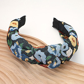 Flower Pattern Printed Knot Headband