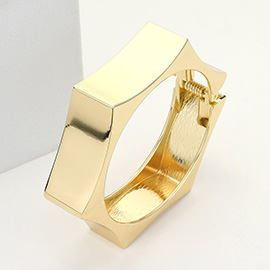 Metal Hexagon Hinged Bangle Bracelet