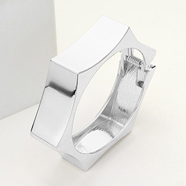 Metal Hexagon Hinged Bangle Bracelet