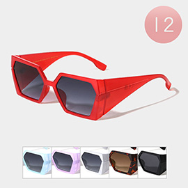 12PCS - Retro Square Frame Wayfarer Sunglasses