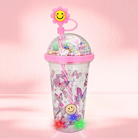 HOT FOCUS - Groovy Flower Pom Pom Light Up Tumbler