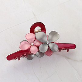 Flower Accented Hair Claw Clip