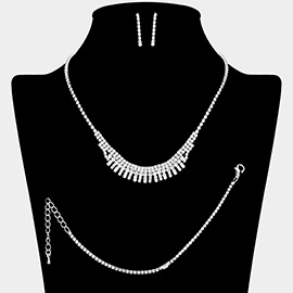 CZ Rhinestone Paved Necklace