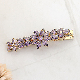 CZ Marquise Stone Flower Alligator Snap Hair Clip