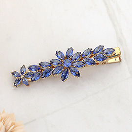 CZ Marquise Stone Flower Alligator Snap Hair Clip