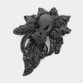 Floral Crystal Pave Bouquet Brooch / Pendant