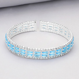 CZ Baguette Stone Accented Evening Bracelet