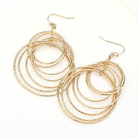 Multi Metal Hoop Dangle Earrings