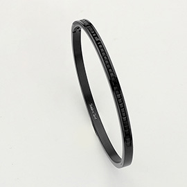 Stainless Steel Rhinestone Paved Hinged Bangle Bracelet