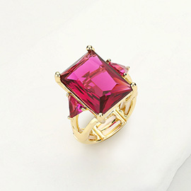 Rectangle Crystal Stretch Ring