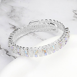 Two Row CZ Stone Adjustable Evening Bracelet