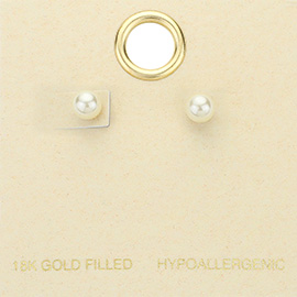 18K Gold Filled Pearl Stud Earrings